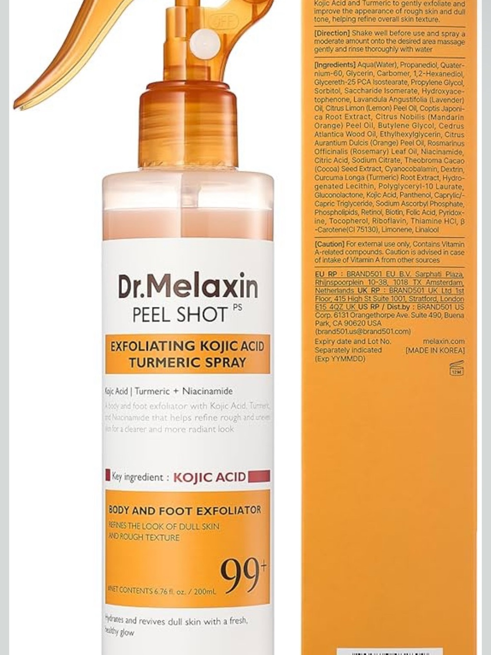 DR. Melaxin body and foot exfoliator with kojic acid turmeric. (200ml)